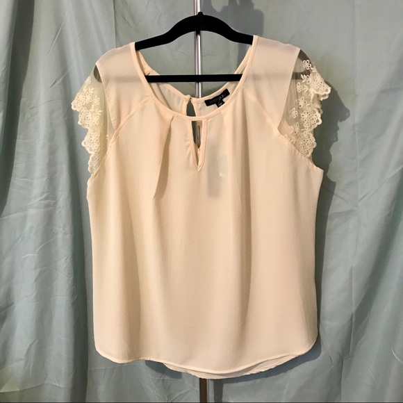 Papermoon Paris Lace Sleeve Blouse M PETITE NWT - Picture 1 of 4